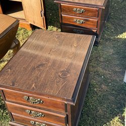 Pair of Vintage 3-Drawer Nightstands