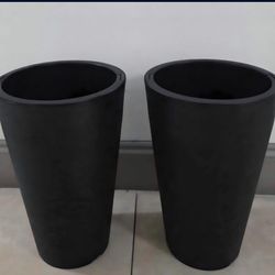 PAIR of 15" Brown Resin Planters (2 for $40) @ Lasting Creations