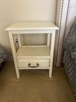 Pair of off-white bedroom end tables