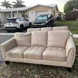 Free Leather Sofas; one is in very good Condition  (located Right by House Number 11700 NW 13 CT, Pembroke Pines, 33026)