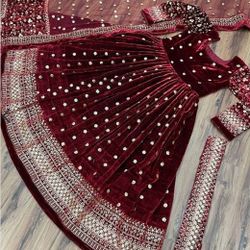 Beautiful Wine Velvet Dress