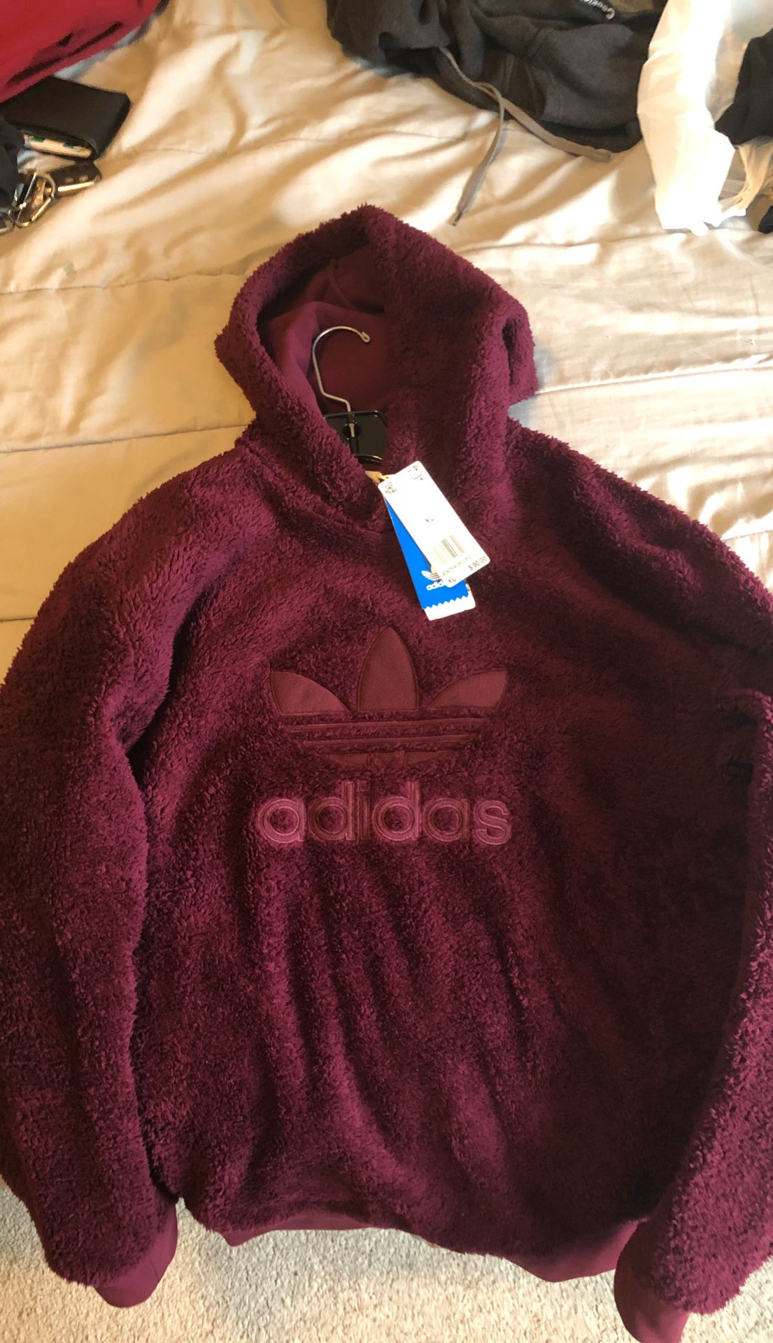 Adidas furry hoodie xl