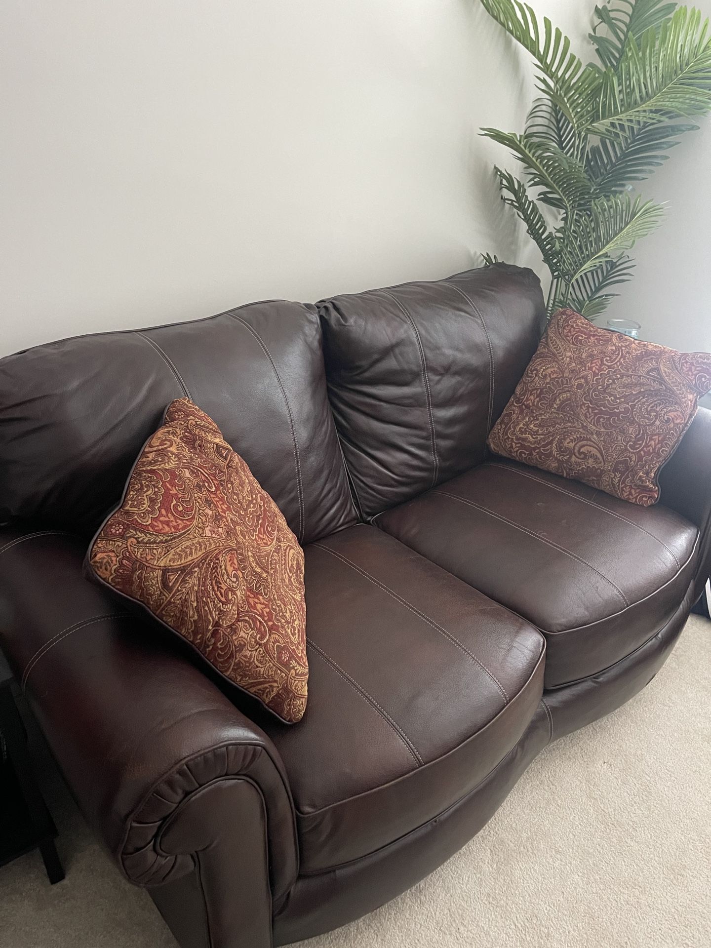 Faux Leather Loveseat