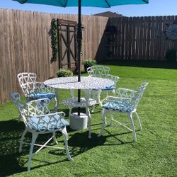 Patio Furniture Victorian Cast Aluminum Dining Set