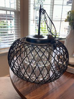 Crystal and Wire Cage Pendant Light