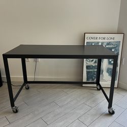 CB2 GO-Cart Black Metal Desk on Wheels EDGEWATER PICKUP