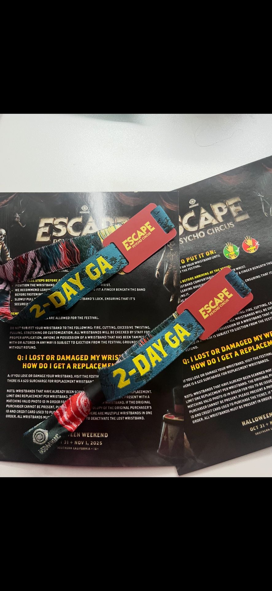 Escape General Admission Tickets 2 Day Passes