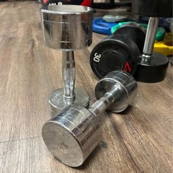 Pair 8kg Chrome Dumbbells