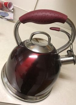 Wolfgang puck Maroon Tea kettle.