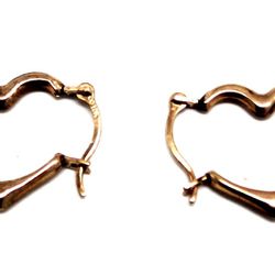 Ladies 10K Gold Heart Earrings