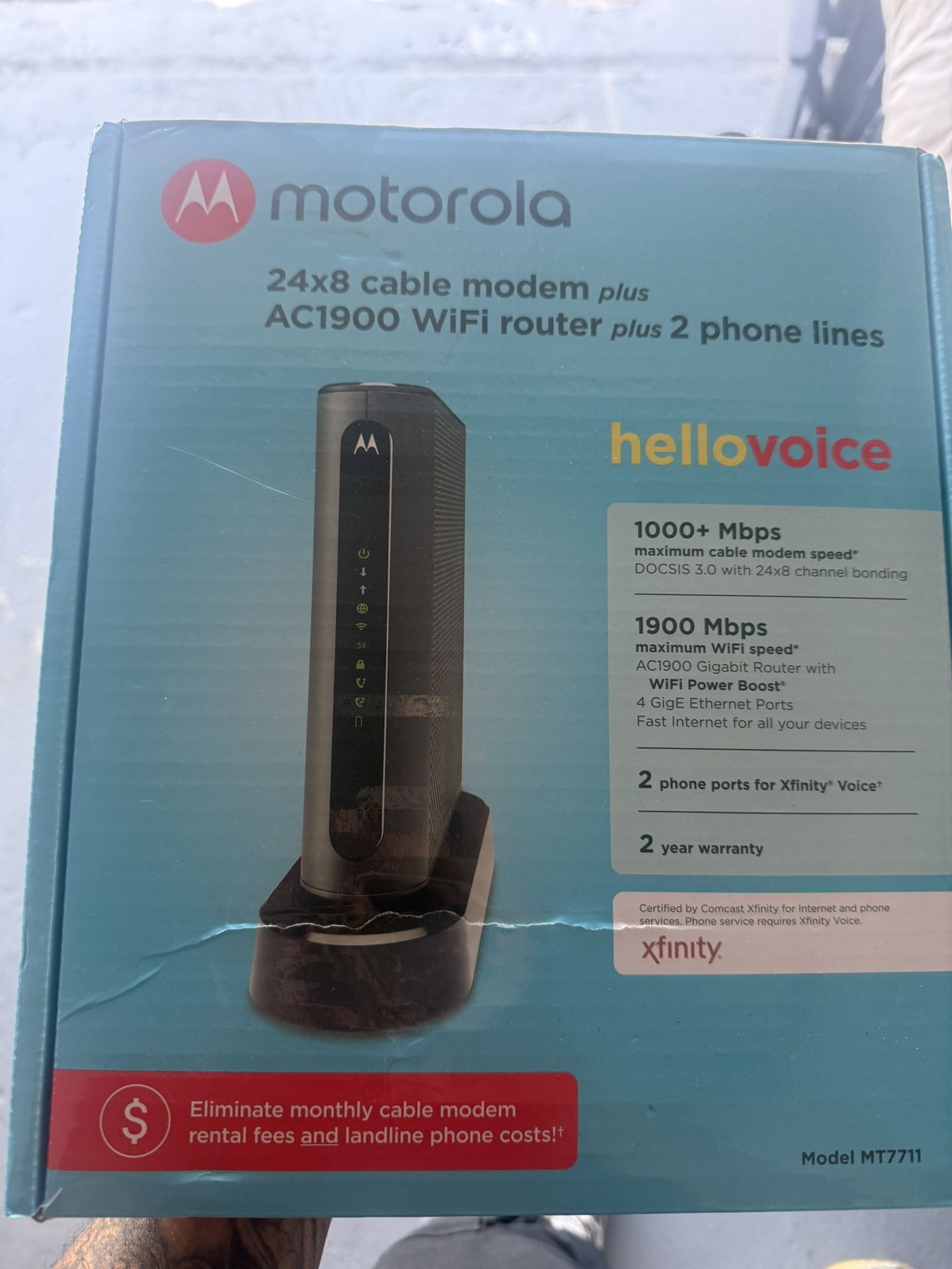 Motorola AC1900 Modem And WiFi Router