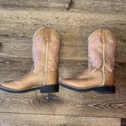 SHYANNE GIRLS' MADISON FAUX LEATHER WESTERN BOOTS - SQUARE TOE