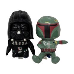 Star Wars Darth Vadar And Boba Fett Stuffed Plushies 