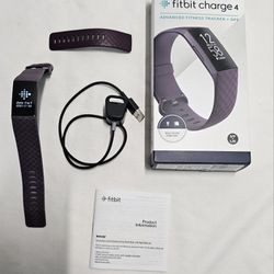 Fitbit Charge 4 Activity/Sport GPS Tracker Watch w/ Charger 