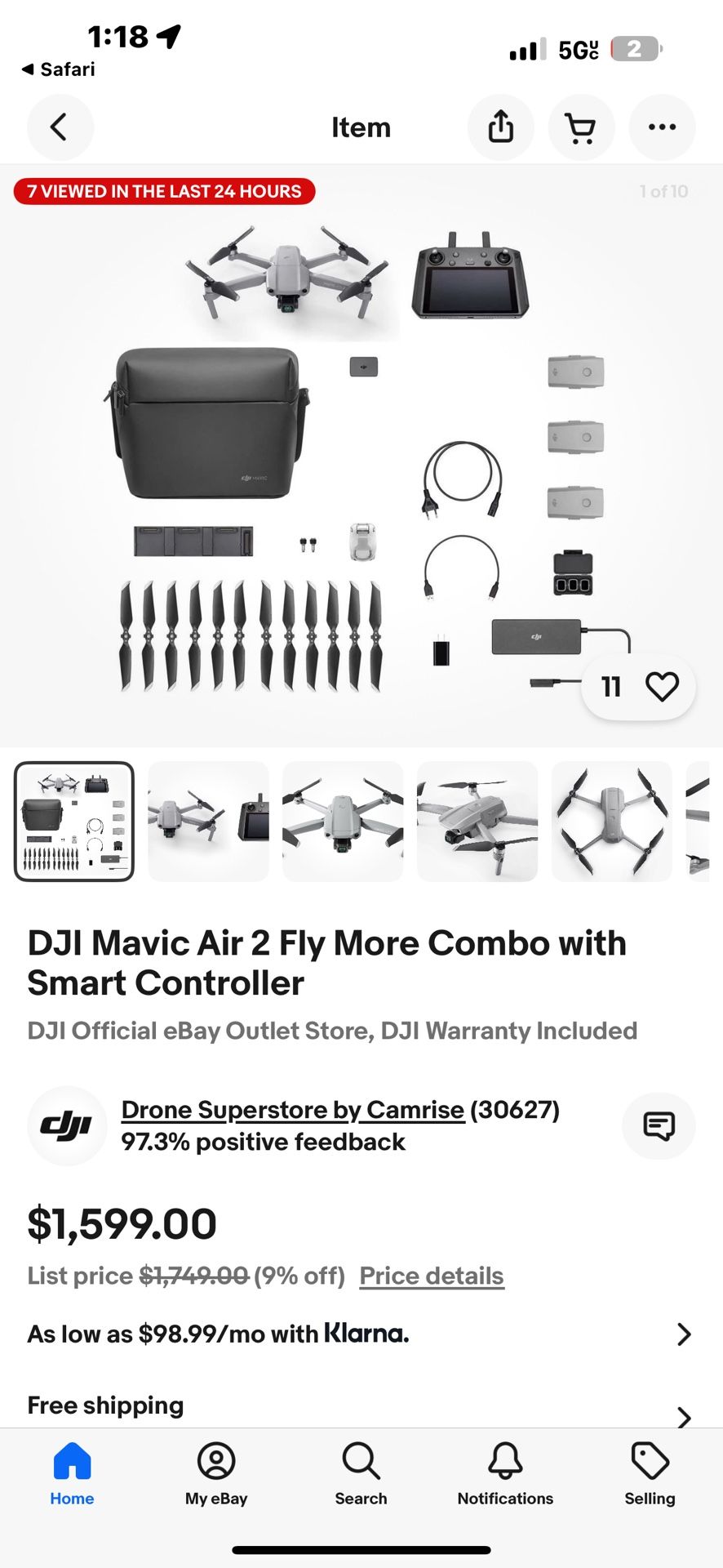 Dji Mavic Air 2 Fly More Combo With Smart Controller OBO