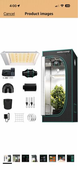 MARS HYDRO 2x2ft Grow Tent Kit with TS600 100W Full Spectrum LED Grow Light