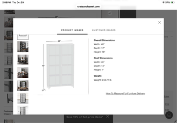 Crate and Barrel display cabinet
