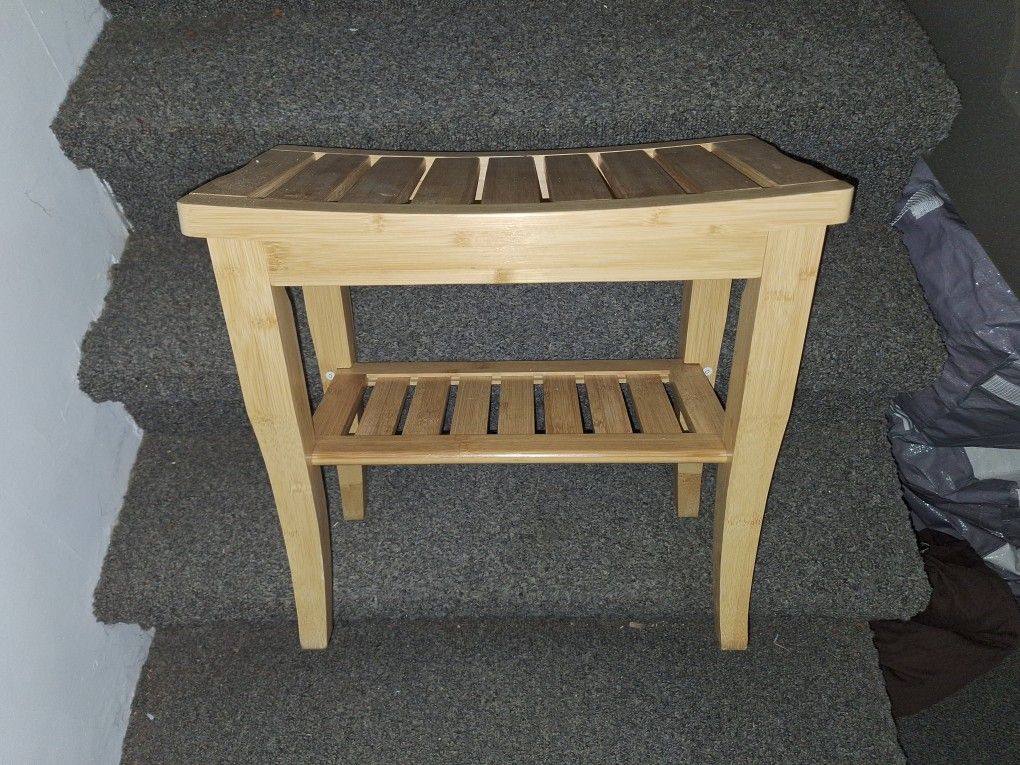 Wood shower seat