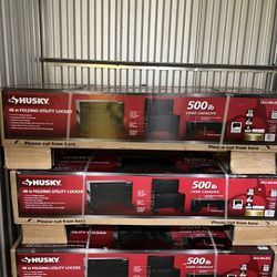 Husky Folding Gang Box Storage Utility Job Site Box