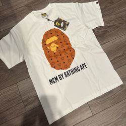 White MCM X Bape T Shirt