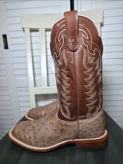 Tony Lama San Saba Full Quill Ostrich Western Boots E9323 Men's Size 10.5 D DEFECTS