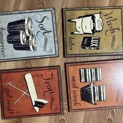 Laundry Room Prints On Wood