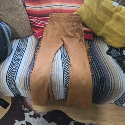 Cowgirl Fringe Suede Brown Pants