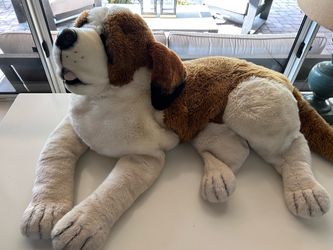 Hugfun Jumbo Size St. Bernard Dog Realistic Stuffed Animal Plush Toy