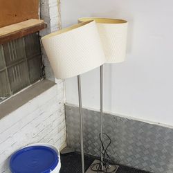 Vintage steel sliver floor lamps