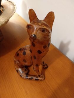 Hand carved exotic cheetah