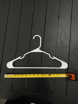 White high-impact plastic retail shirt hanger