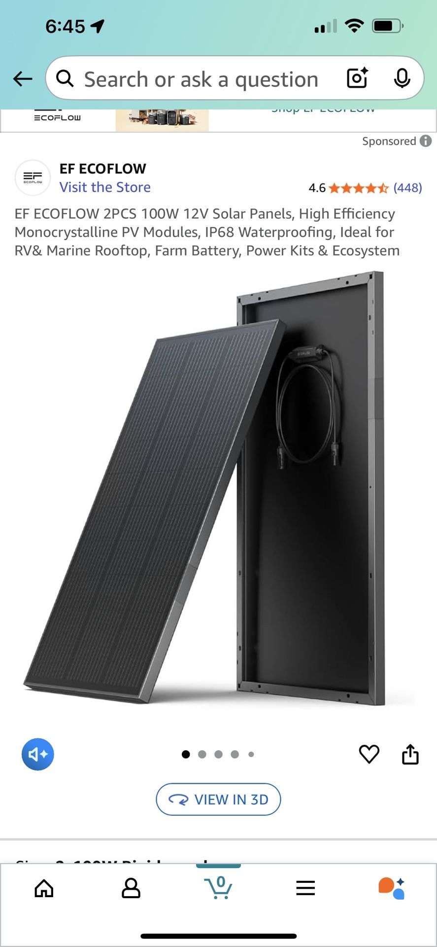 ECOFLOW 2PCS 100W 12V SOLAR PANELS