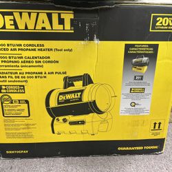 DEWALT 68,000 BTU Cordless Portable Forced Air Propane Heater