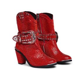 Sheriff Shine Cowboy Boots - Red