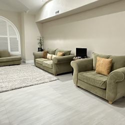 Modern Green Couches  3 Pcs
