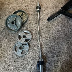 Curl Bar And Plates For Sale 