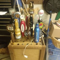 Beer Kegerator. With 15 Different Tap Handle