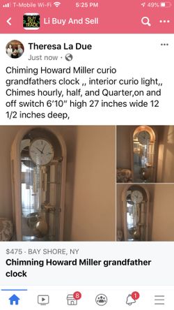 Chimming Howard Miller grandfather clock