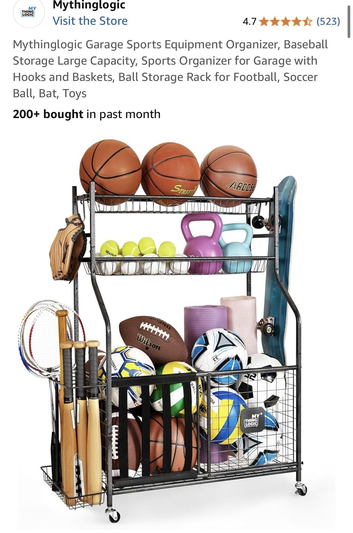 Sports Equipment Storage Rack