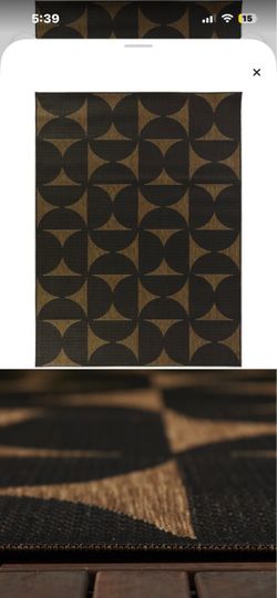Brown and black Rectangle woven rug