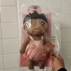 Black Girl Plush Doll 17'' First Baby Doll for Kids And Babies Super Soft Plush Toy Gift (Pink Dress Black Doll) African American Brown BABY Doll