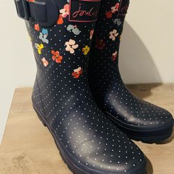 Joules knee high rain boots