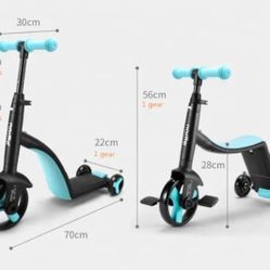 3 In 1 Kids Bike - Kick Scooter 