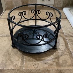 Black Metal Candle/Planter Holder