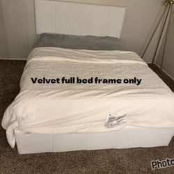Velvet full bed frame