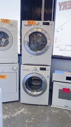 LG Compact Stackable Washer & 220-Volt Electric Dryer – 23½” Width