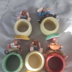 Vintage German Hand Crafted Wood Napkin Rings