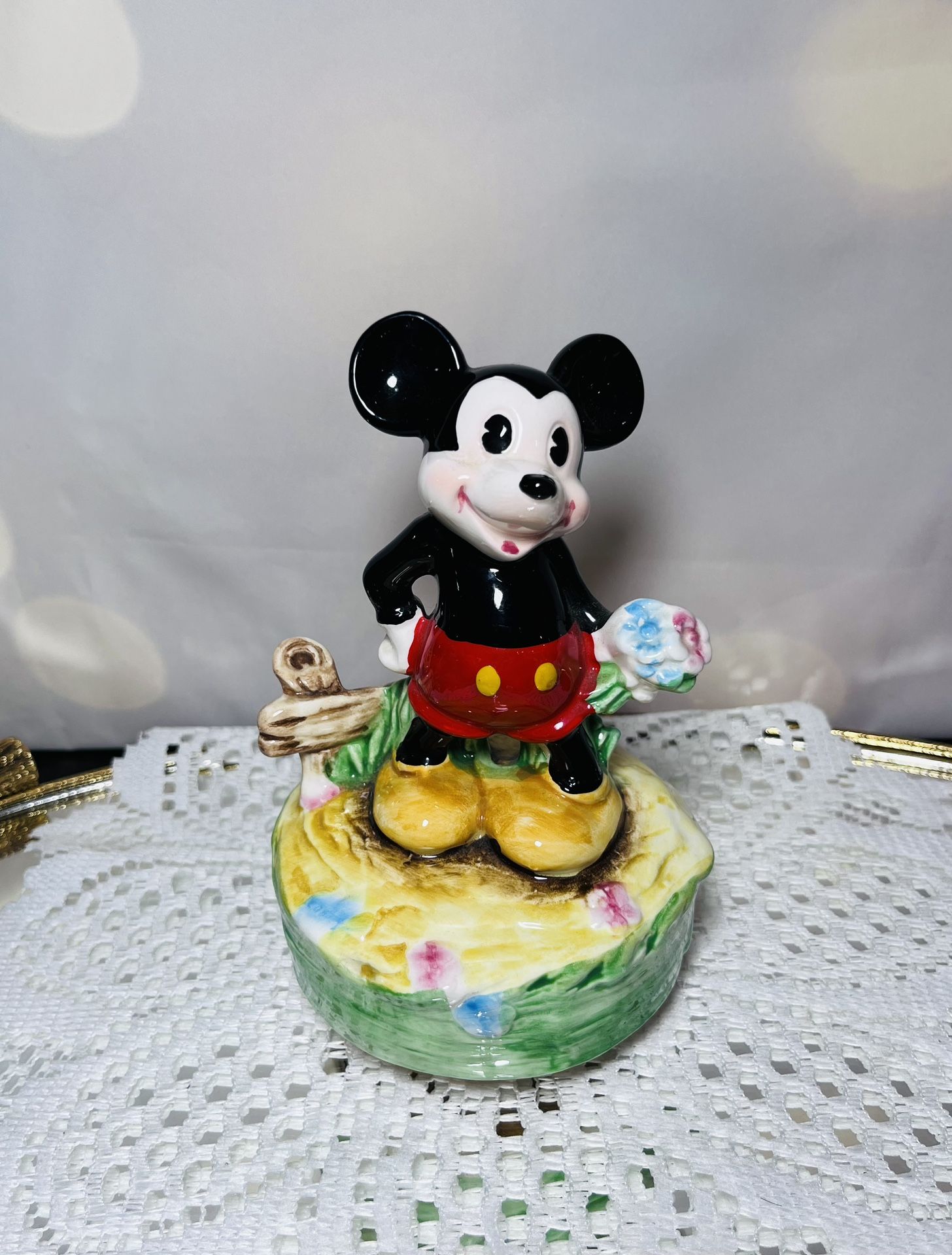 Vintage Disney Mickey Mouse Music Box “ITS A SMALL WORLD “