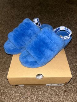 Blue Uggs Fluff Yeah Slides
