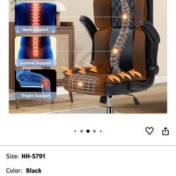 Office chair    AFOUL Executive Office Chair with Adjustable Headrest, Leather Home Desk Chairs with Wheels, Thick Padded Flip-up Armrests, Smoot